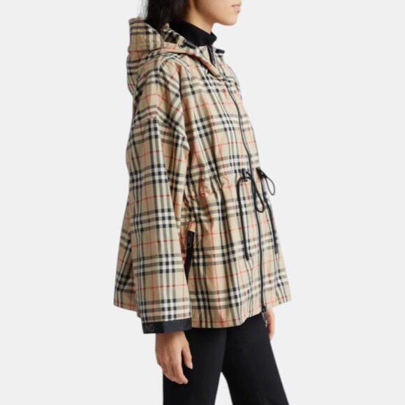 BURBERRY BACTON VINTAGE CHECK HOODED JACKET ARCHIVE BEIGE NWT SIZE 6 - Picture 6 of 13